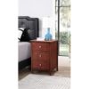 Transitional Cherry Nightstand with 3 Drawers for Bedroom