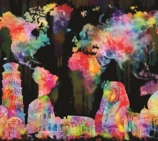 Tapestries - Colorful World Abstract