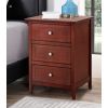 Transitional Cherry Nightstand with 3 Drawers for Bedroom