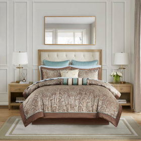 12 Piece Comforter Set with Cotton Bed Sheets Red Queen