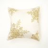 Snowflake Embroidered & Beaded Holiday Decorative Pillow
