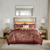 Madison Park Aubrey 12-Piece Comforter Set with Cotton Bed Sheets – Red Queen