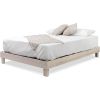 King size Solid Wood Heavy Duty Platform Bed Frame in Off-White - Made In USA