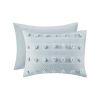 King/Cal King 3-Piece Blue Pompom Microfiber Hypoallergenic Comforter Set