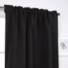 52 x 96 inch Solid Black Thermal Blackout Curtain Panels - Set of 2