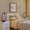 Set of 2 - Farmhouse Dimmable Bedside Touch Table Lamp Black Desk Light with USB Charging Ports