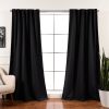 52 x 84 inch Solid Black Thermal Blackout Curtain Panels - Set of 2