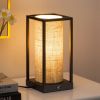 Set of 2 - Modern Japanese Style USB Table Touch Lamp with Beige Linen Shade