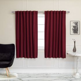 52 x 72 inch Solid Burgundy Red Thermal Blackout Curtain Panels - Set of 2