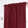 52 x 84 inch Solid Burgundy Red Thermal Blackout Curtain Panels - Set of 2
