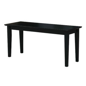 Black Shaker-Style Solid Wood Bench