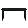 Black Shaker-Style Solid Wood Bench