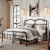 CA King Industrial Vintage Heavy Duty Steel Slat Bed Frame