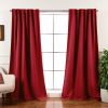 52 x 96 inch Solid Red Thermal Blackout Curtain Panels - Set of 2