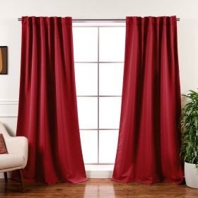 52 x 96 inch Solid Red Thermal Blackout Curtain Panels - Set of 2