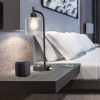Set of 2 - Modern Stylish Dimmable Black Metal Arch USB Table Lamp with LED Bulbs