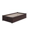 Twin XL Platform Bed Frame with 2 Storage Drawers in Espresso