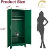 Green Metal Multifunctional Storage Armoire Wardrobe Closet