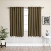 52 x 63 inch Solid Olive Green Thermal Blackout Curtain Panels - Set of 2