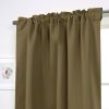 52 x 63 inch Solid Olive Green Thermal Blackout Curtain Panels - Set of 2