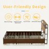 King size Platform Bed with Headboard and Storage Drawers in Brown Wood Finish