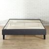 King size Modern Grey Upholstered Padded Platform Bed