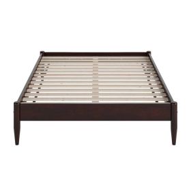 King Size Solid Hardwood Victorian Style Espresso Platform Bed