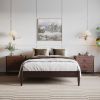King Size Solid Hardwood Victorian Style Espresso Platform Bed