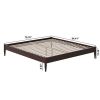 King Size Solid Hardwood Victorian Style Espresso Platform Bed