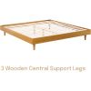 King size Mid-Century Modern Platform Bed Frame in Light Wood Finish
