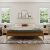 King size Solid Hardwood Platform Bed Frame in Natural Wood Finish