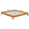 King size Solid Hardwood Platform Bed Frame in Natural Wood Finish