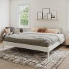 King Size Solid Hardwood Victorian Style White Platform Bed