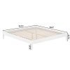 King Size Solid Hardwood Victorian Style White Platform Bed