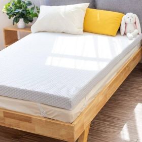 Twin size 3-inch Memory Foam Mattress Topper with Removable Baffle Box Cover