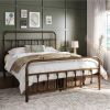 Queen size Vintage Bronze Metal Platform Bed Frame with Headboard and Footboard