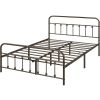Queen size Vintage Bronze Metal Platform Bed Frame with Headboard and Footboard