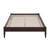 Queen Size Solid Hardwood Victorian Style Espresso Platform Bed