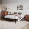 Queen Size Solid Hardwood Victorian Style Espresso Platform Bed