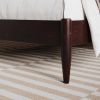Queen Size Solid Hardwood Victorian Style Espresso Platform Bed