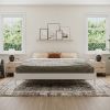 Queen Size Solid Hardwood Victorian Style White Platform Bed