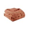 Full/Queen 3-Piece Rust Orange Pompom Microfiber Comforter Set