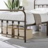 Twin size Vintage Bronze Metal Platform Bed Frame with Headboard and Footboard
