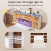 Twin Platform Bed with Bookcase Headboard and 2 Nightstands