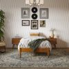 Twin size Solid Hardwood Platform Bed Frame in Natural Wood Finish