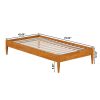 Twin size Solid Hardwood Platform Bed Frame in Natural Wood Finish
