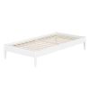 Twin Size Solid Hardwood Victorian Style White Platform Bed