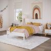 Twin XL Size Solid Hardwood Victorian Style White Platform Bed