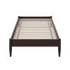 Twin XL Size Solid Hardwood Victorian Style Espresso Platform Bed