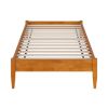 Twin XL size Solid Hardwood Platform Bed Frame in Natural Wood Finish